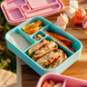 Aqua Bento Lunchbox from The Zero Waste People filled with healthy food
