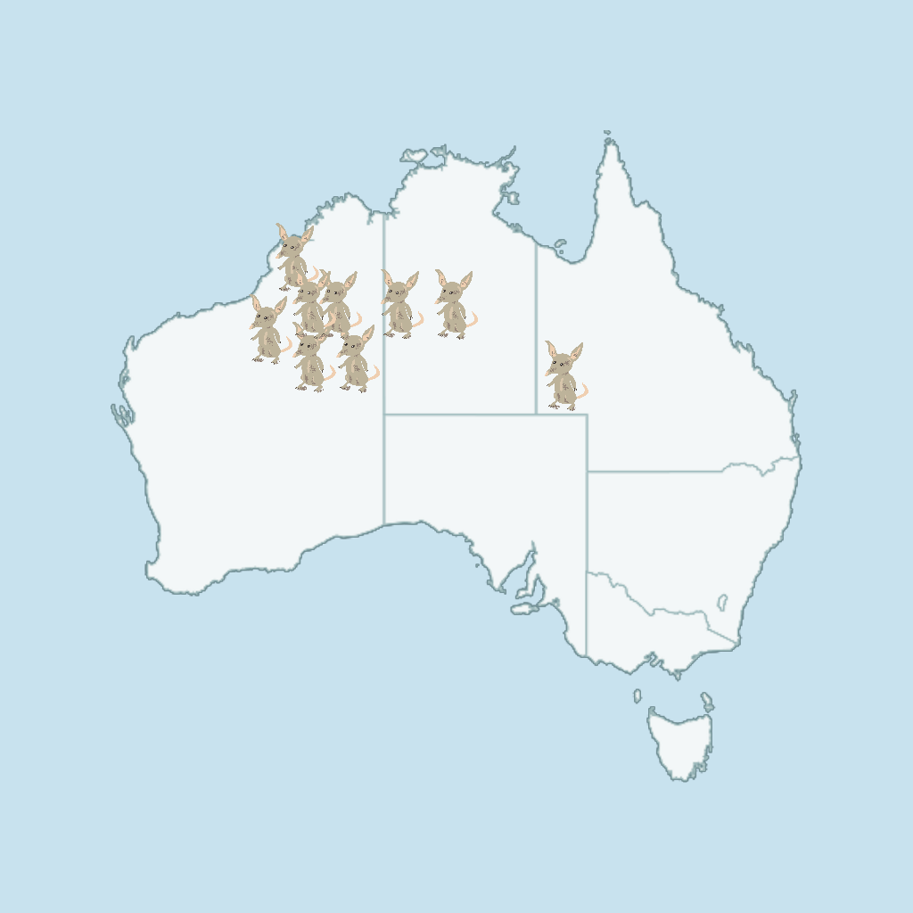 Map of Australian with Bilby Habit
