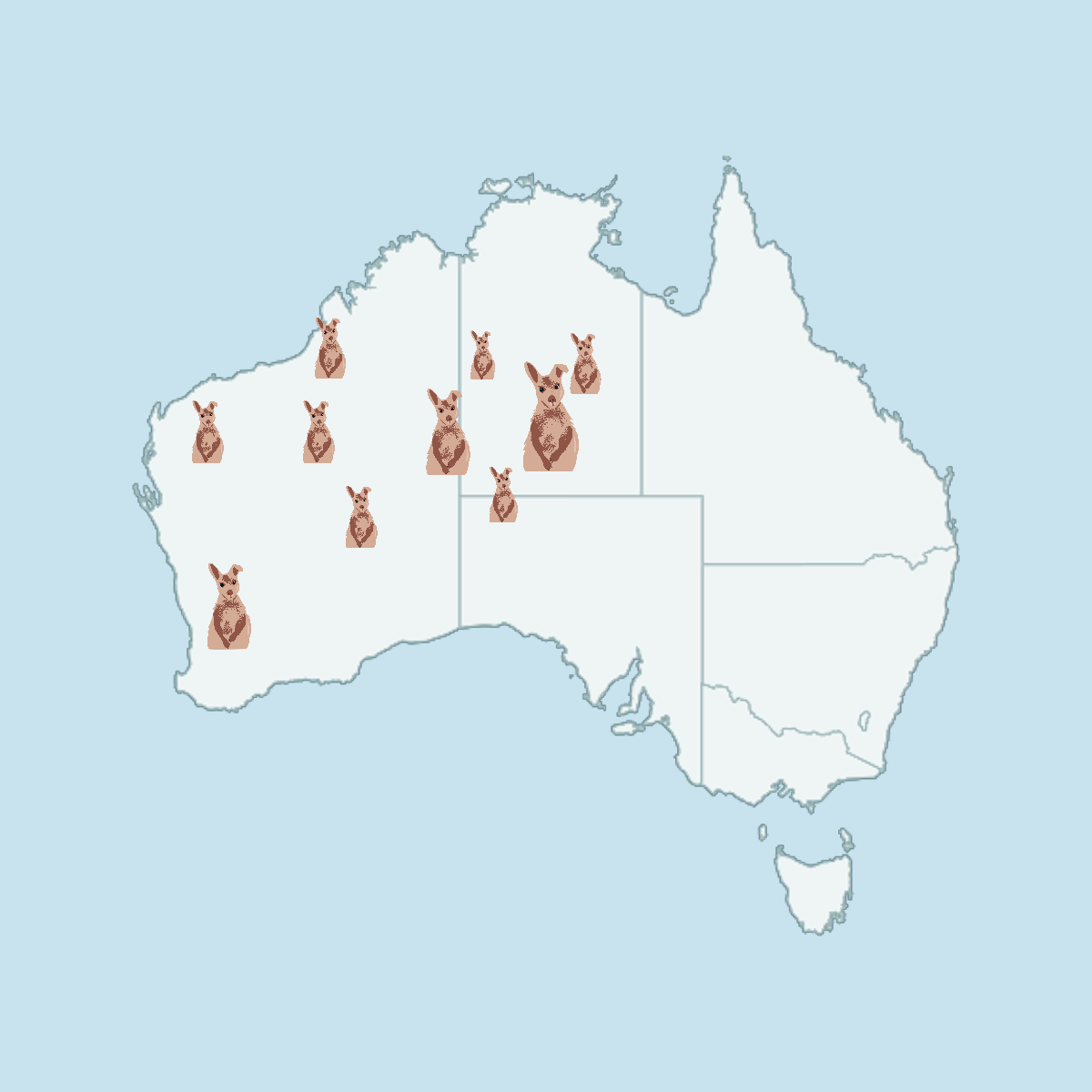 Location of Black Flanked Rock Wallabies in Australia